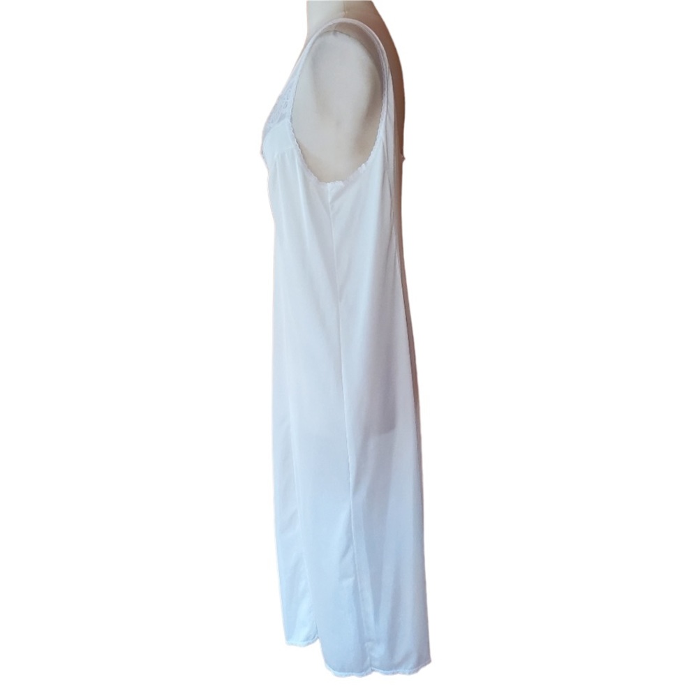 Vintage Off White & White Lace Trim Slip/Nightgown - Picture 3 of 4